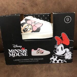 Disney Minnie Mouse Ladies Sneakers - Pink and White